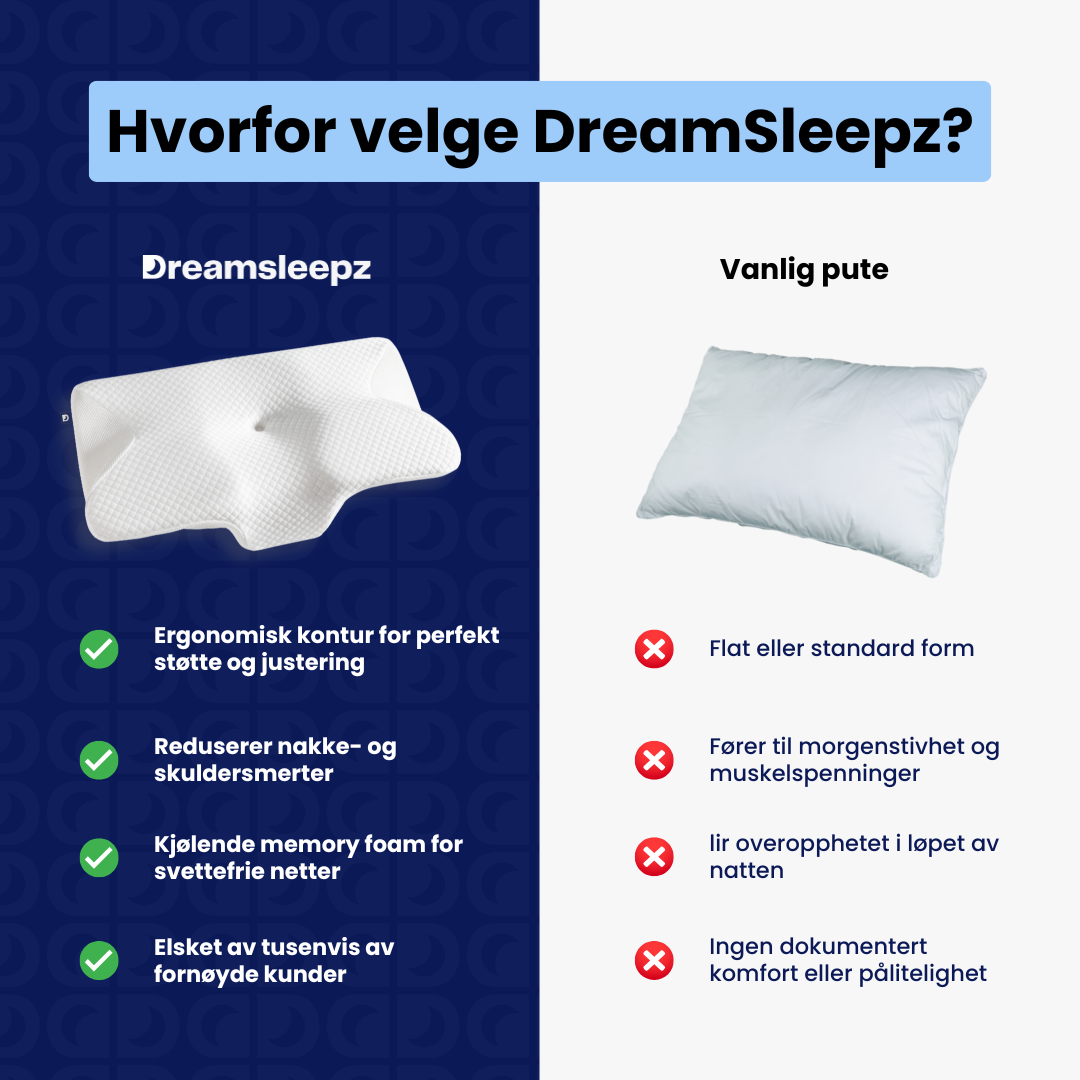 Den originale DreamSleepz-puten – slutt på morgener med smerter